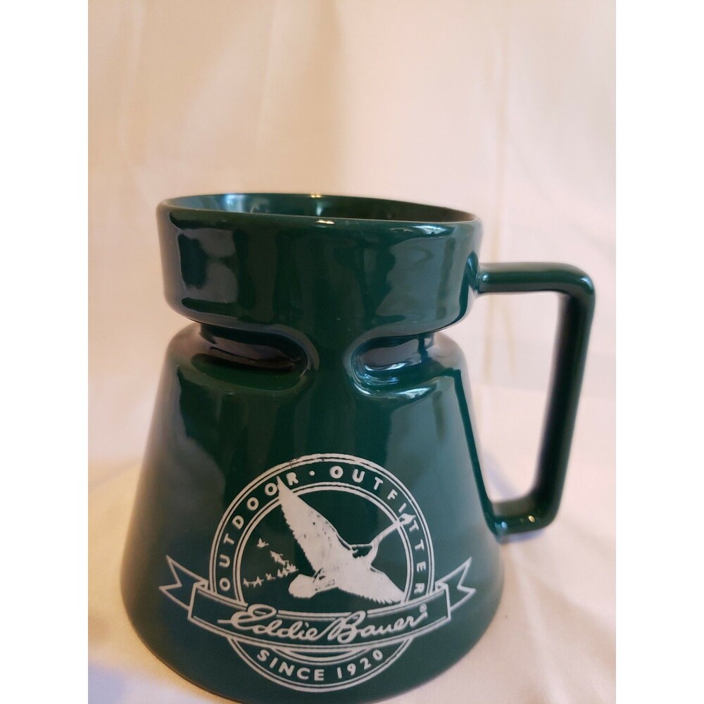 Eddie Bauer Outdoor Outfitters Green Mug* Missing Rubber Grip At The Bottom*